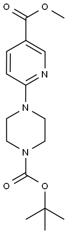 tert-Butyl 4-[5-(methoxycarbonyl)pyridin-2-yl]piperazine-1-carboxylate, Methyl 6-[4-(tert-butoxycarbonyl)piperazin-1-yl]nicotinate Structure