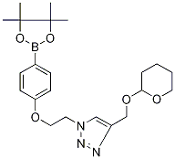 4-(2-{4-[(Tetrahydro-2H-pyran-2-yloxy)methyl]-1H-1,2,3-triazol-1-yl}ethoxy)benzeneboronic acid, pinacol ester