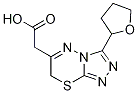 6-(Carboxymethyl)-3-(tetrahydrofuran-2-yl)-7H-[1,2,4]triazolo[3,4-b][1,3,4]thiadiazine Struktur