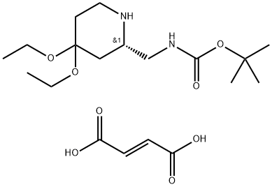 (S)-((4,4-二乙氧基哌啶-2-基)甲基)氨基甲酸富马酸叔丁酯, 1301706-56-8, 结构式