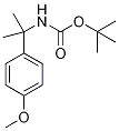 tert-Butyl [2-(4-methoxyphenyl)prop-2-yl]carbamate, 4-{2-[(tert-Butoxycarbonyl)amino]prop-2-yl}anisole 结构式