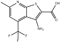 3-アミノ-6-メチル-4-(トリフルオロメチル)チエノ-[2,3-B]ピリジン-2-カルボン酸 化学構造式