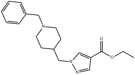 Ethyl 1-[(1-benzylpiperidin-4-yl)methyl]-1H-pyrazole-4-carboxylate Struktur
