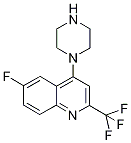 1-[6-Fluoro-2-(trifluoromethyl)quinolin-4-yl]piperazine 97% Struktur