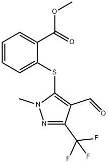 5-[(2-Methoxycarbonyl)phenylthio]-1-methyl-3-(trifluoromethyl)pyrazole4-carboxaldehyde 97% Structure
