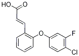 (E)-3-[2-(4-Chloro-3-fluorophenoxy)phenyl]acrylic acid, (2E)-3-[2-(4-Chloro-3-fluorophenoxy)phenyl]prop-2-enoic acid Struktur