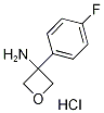 3-(4-Fluorophenyl)oxetan-3-amine hydrochloride, 4-(3-Aminooxetan-3-yl)fluorobenzene hydrochloride Struktur