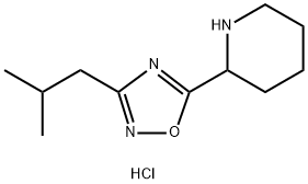 2-[3-(2-Methylpropyl)-1,2,4-oxadiazol-5-yl]piperidine hydrochloride Struktur
