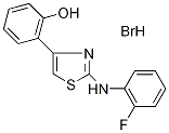 2-(2-((2-氟苯基)氨基)噻唑-4-基)苯酚氢溴酸盐 结构式