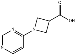 1-(Pyrimidin-4-yl)azetidine-3-carboxylic acid Struktur