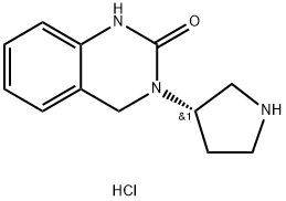 3-[(3S)-ピロリジン-3-イル]-1,2,3,4-テトラヒドロキナゾリン-2-オン塩酸塩 化学構造式