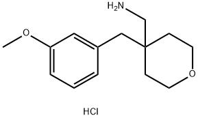 {4-[(3-Methoxyphenyl)methyl]oxan-4-yl}methanamine hydrochloride Struktur