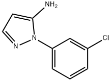 1-(3-クロロフェニル)-1H-ピラゾール-5-アミン 化学構造式