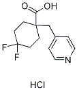 4,4-Difluoro-1-(pyridin-4-ylmethyl)cyclohexane-1-carboxylic acid hydrochloride Struktur