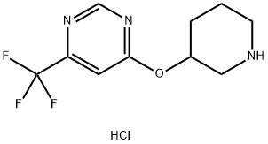 4-(Piperidin-3-yloxy)-6-(trifluoromethyl)pyrimidine hydrochloride Struktur
