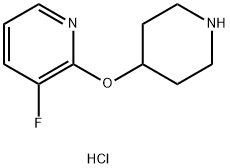 3-Fluoro-2-(piperidin-4-yloxy)pyridine hydrochloride Struktur