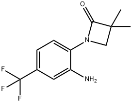 1-[2-Amino-4-(trifluoromethyl)phenyl]-3,3-dimethylazetidin-2-one Structure