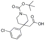 2-[1-(tert-Butoxycarbonyl)-4-(3-chlorophenyl)piperidin-4-yl]acetic acid Struktur