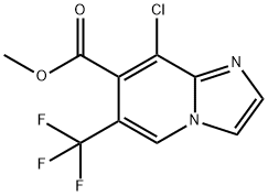 8-クロロ-6-(トリフルオロメチル)イミダゾ-[1,2-A]ピリジン-7-カルボン酸メチル 化学構造式