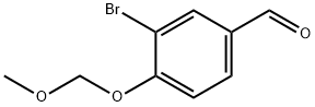 3-ブロモ-4-(メトキシメトキシ)ベンズアルデヒド 化学構造式
