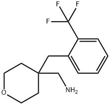 (4-{[2-(Trifluoromethyl)phenyl]methyl}oxan-4-yl)methanamine Struktur