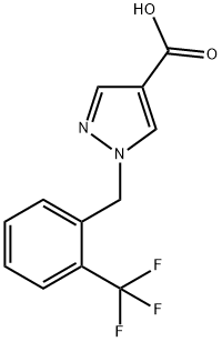 1-[2-(Trifluoromethyl)benzyl]-1H-pyrazole-4-carboxylic acid Struktur
