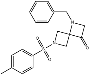 1-Benzyl-6-tosyl-1,6-diazaspiro[3.3]heptan-3-one Struktur