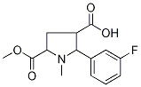 2-(3-Fluorophenyl)-5-(methoxycarbonyl)-1-methylpyrrolidine-3-carboxylic acid 结构式