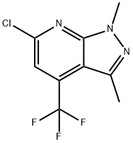 6-クロロ-1,3-ジメチル-4-(トリフルオロメチル)-1H-ピラゾロ[3,4-B]ピリジン 化学構造式