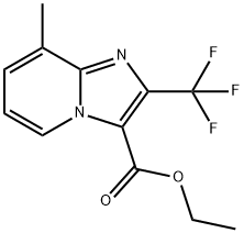 ethyl 8-methyl-2-(trifluoromethyl)imidazo[1,2-a]pyridine-3-carboxylate 化学構造式
