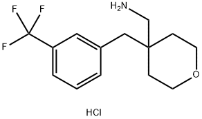 (4-{[3-(Trifluoromethyl)phenyl]methyl}oxan-4-yl)methanamine hydrochloride Struktur