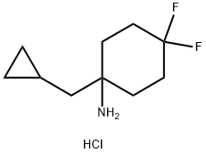 1-(Cyclopropylmethyl)-4,4-difluorocyclohexan-1-amine hydrochloride Struktur