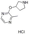 2-Methyl-3-(pyrrolidin-3-yloxy)pyrazine hydrochloride Struktur