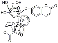 4-Methylumbelliferyl 2-O-(2,3,4-tri-O-benzoyl-α-L-fucopyranosyl)-β-D-galactopyranoside Structure