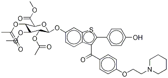 Methyl Raloxifene-d4 6-(2,3,4-Tri-O-acetyl-β-D-glycopyranuronate) Structure