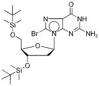 8-BroMo-3',5'-Di-O-tert-butyldiMethylsilyl-2'-deoxyguanosine Structure