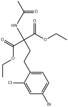 2-(Acetylamino)-2-[2-(4-bromo-2-chlorophenyl)ethyl]propanedioic Acid 1,3-Diethyl Ester, 1346604-54-3, 结构式