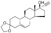 Spiro[3H-cyclopenta[a]phenanthrene-3,2'-[1,3]dioxolane] 19-Norpregn-5-en-20-yn-3-one deriv. Struktur