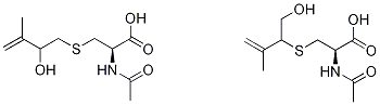 (R,S)-N-Acetyl-S-(2-hydroxy-3-Methyl-3-buten-1-yl)-L-cysteine-d3 +
(R,S)-N-Acetyl-S-[1-(hydroxyMethyl)-2-Methyl-2-propen-1-yl)-L-cysteine-d3
(Mixture) Struktur