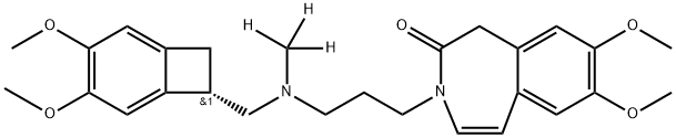 3-[3-[[[(7S)-3,4-DiMethoxybicyclo[4.2.0]octa-1,3,5-trien-7-yl]Methyl](Methyl-d3)aMino]propyl]-1,3-dihydro-7,8-diMethoxy-H-3-benzazepin-2-one Struktur