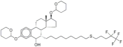 7-[9-[(4,4,5,5,5-Pentafluoropentyl)sulfenyl]nonyl]estra-1,3,5(10)-triene-6-ol-3,17β-bis-(O-tetrahydro-2H-pyran-2-yl) Structure