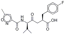 (αR)-4-Fluoro-α-[(3S)-4-methyl-3-[[(5-methyl-3-isoxazolyl)carbonyl]amino]-2-oxopentyl]-benzenepropanoic-d3 Acid Structure
