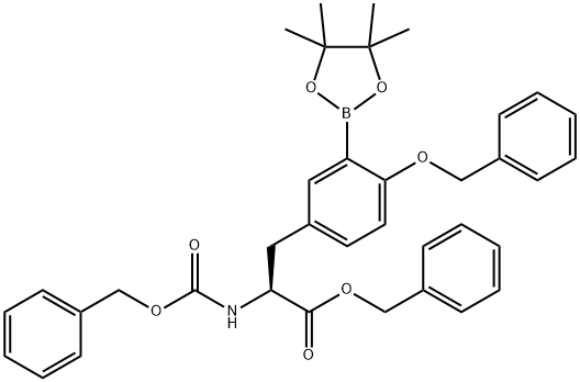 O-Benzyl-N-[(benzyloxy)carbonyl]-3-(4,4,5,5-tetramethyl-1,3,2-dioxaborolan-2-yl)-L-tyrosine Benzyl Ester Structure