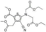 5-[Bis(2-ethoxy-2-oxoethyl)amino]-4-cyano-2-(methoxycarbonyl)-3-thiopheneacetic-13C4 Acid Methyl Ester Structure