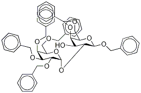 Benzyl 4,6-O-Benzylidene-2-O-(2,3,4,6-tetra-O-benzyl-α-D-galactopyranosyl)-D-galactopyranoside Structure