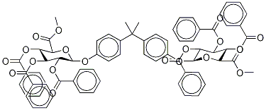 Bisphenol A 4-O-4’-O-Di(tri-O-benzoyl-β-D-glucuronic Acid Methyl Ester) Structure