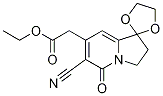 6'-CYANO-2',3'-DIHYDRO-5'-OXO-SPIRO[1,3-DIOXOLANE-2,1'(5'H)-INDOLIZINE]-7'-ACETIC ACID ETHYL ESTER,,结构式