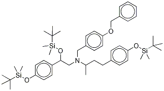 N-(4-Benzyloxy)benzyl Tri-O-(tert-butyldimethylsilyl) Ractopamine Structure