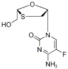 エムトリシタビン-13C,15N2 化学構造式