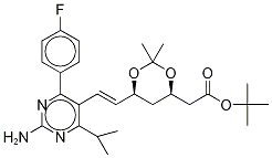 tert-Butyl-7-[4-(4-fluorophenyl)-6-isopropyl-2-aminopyrimidin-5-yl]-(3R,5S)-isopropylidene-(E)-6-heptenoate Structure